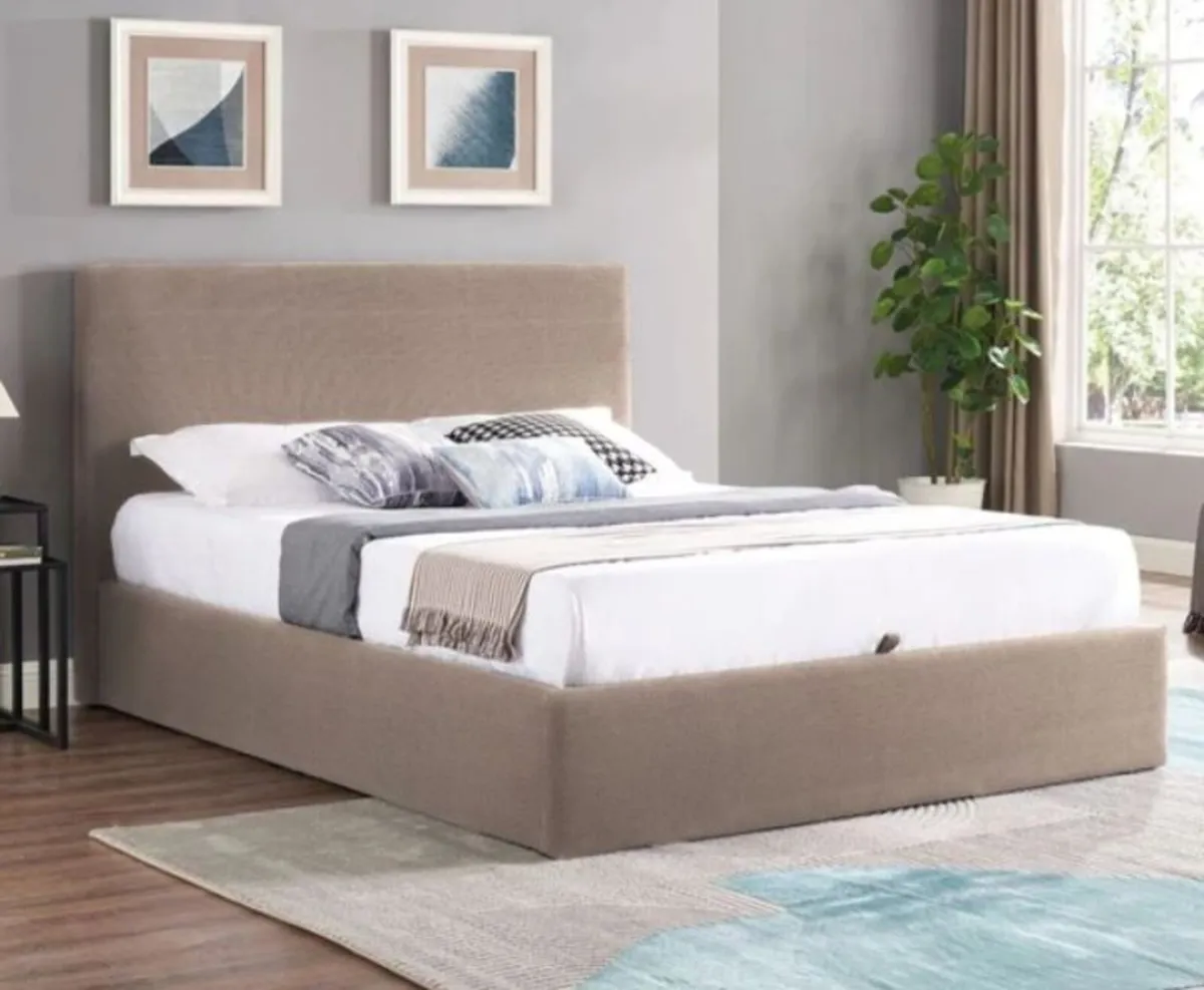 Ezra Navy Ottoman Bedframe / 2 Sizes & 3 Colours - Image 2