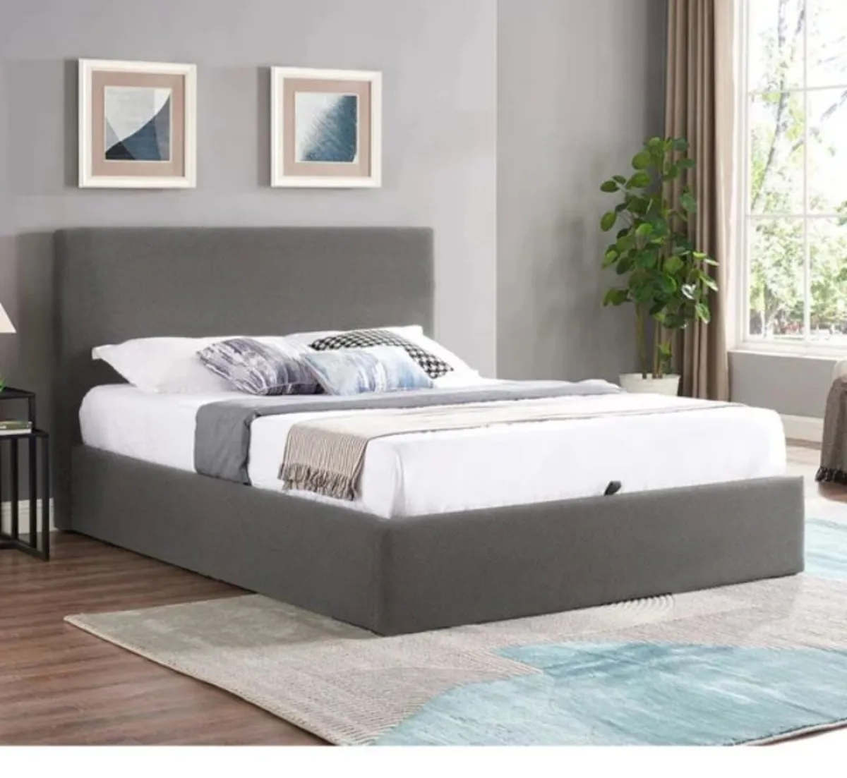 Ezra Navy Ottoman Bedframe / 2 Sizes & 3 Colours - Image 3