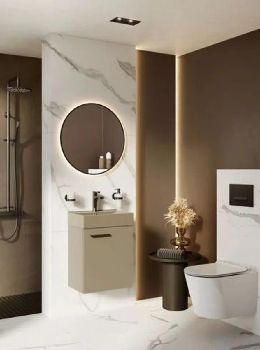 Gaulden Round Lighted Wall Mounted Bathroom Mirror - Image 3