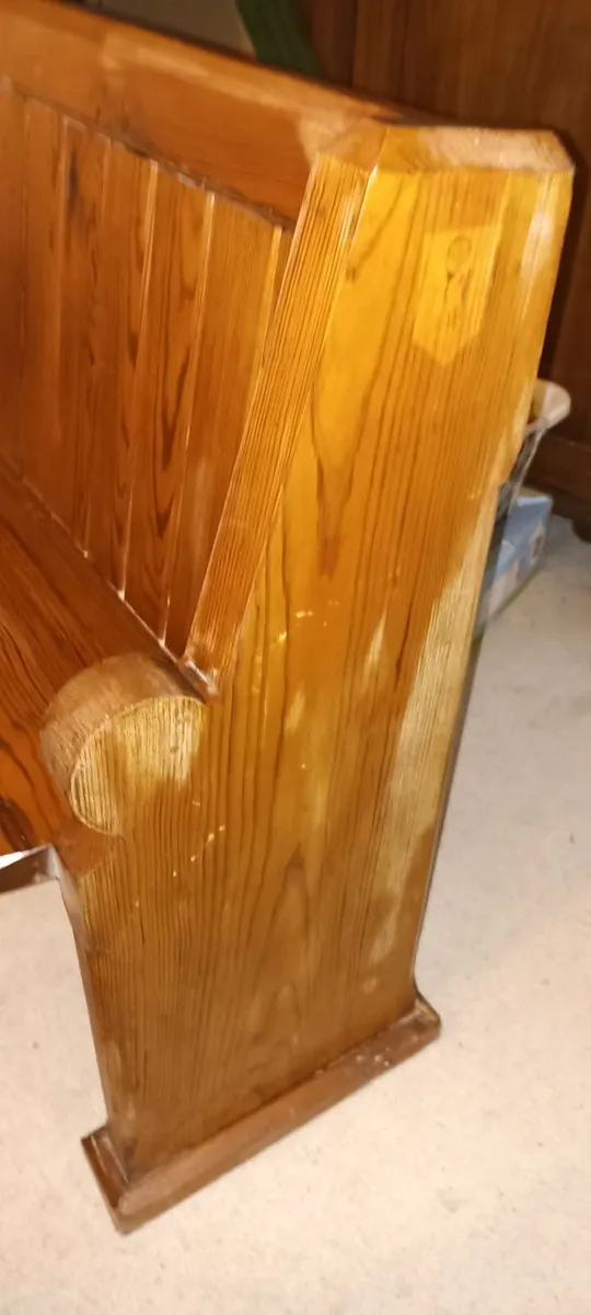 Small Pitch Pine Church Pew - Image 2