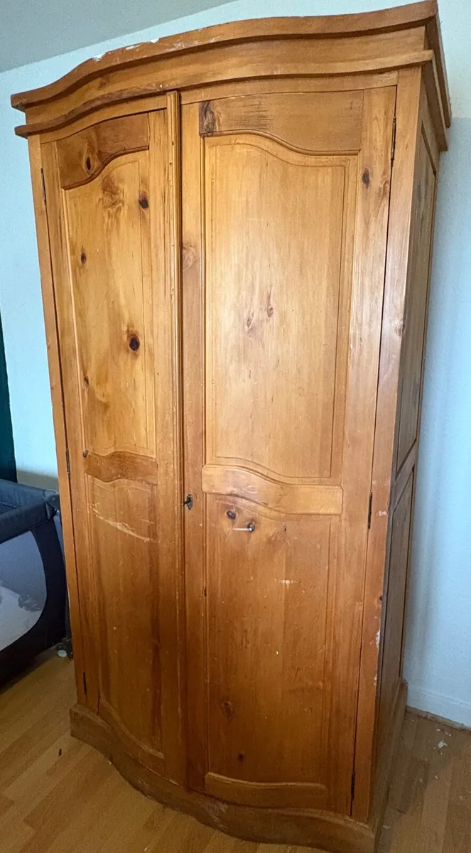 Wardrobe - bow front, solid wood - Image 1