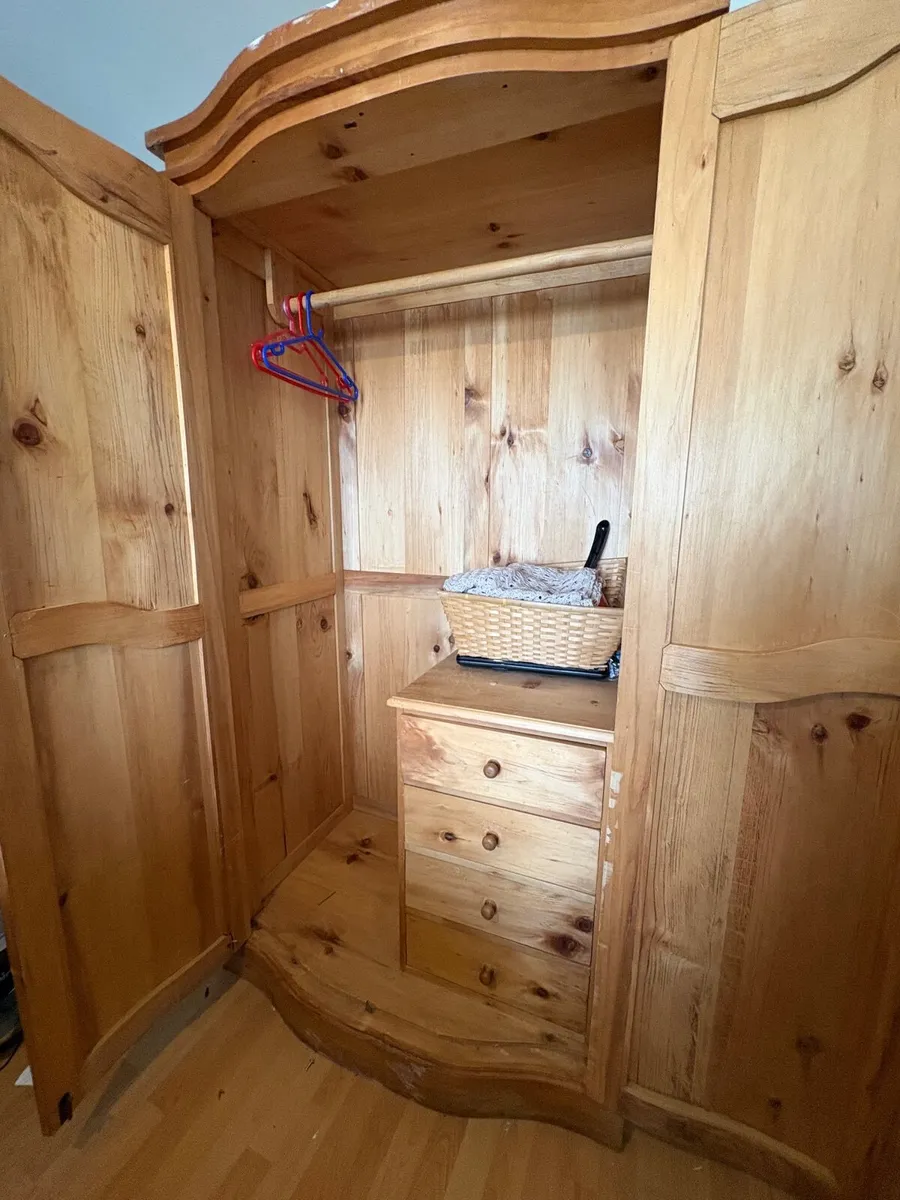 Wardrobe - bow front, solid wood - Image 3