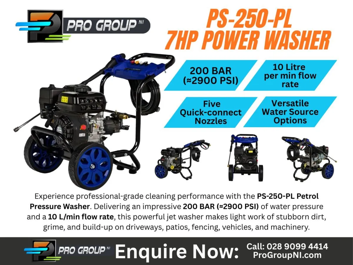 PS-250-PL - 7HP Petrol Pressure Washer - Pro Group - Image 1