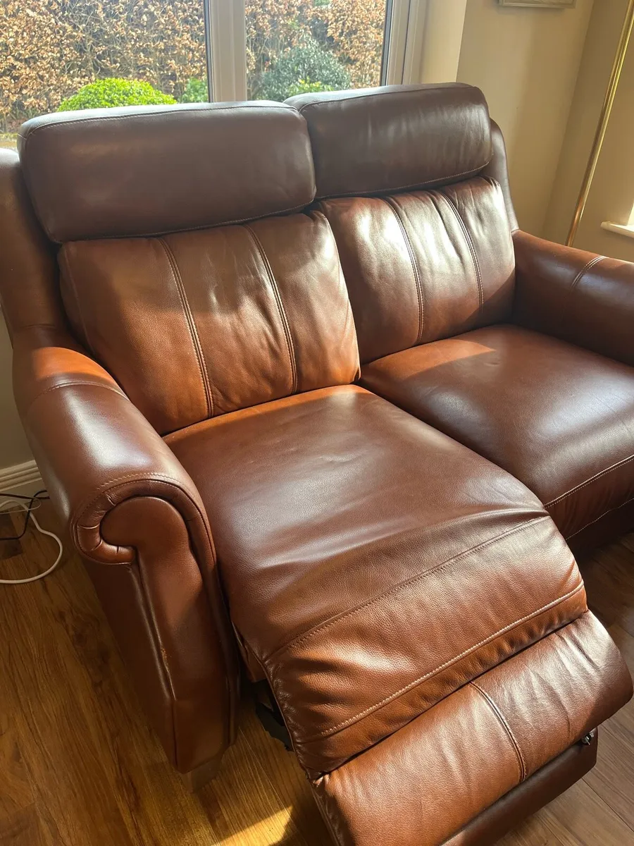 2seater power recliner leather couch - Image 2