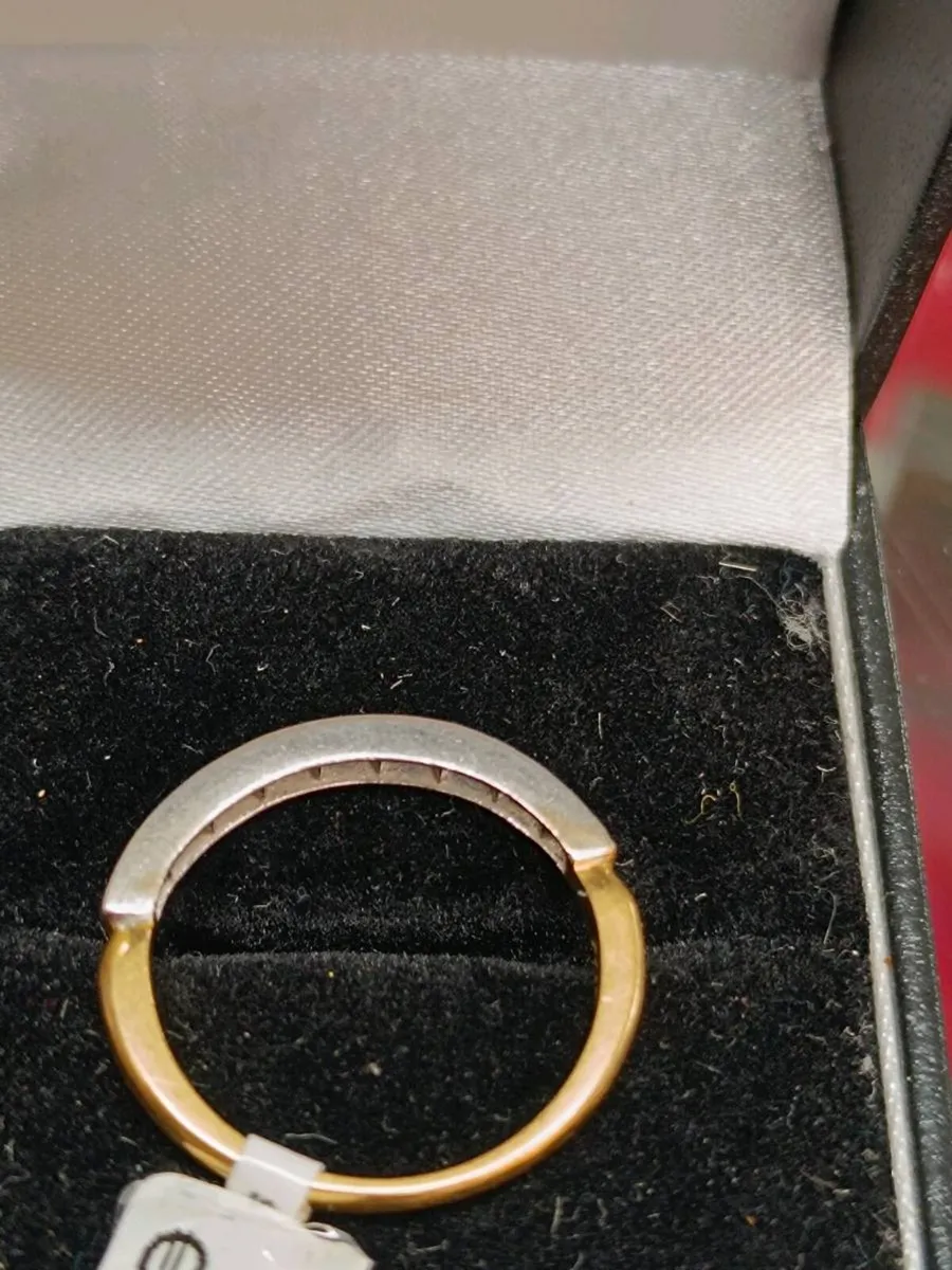 Sapph& Diamond Eternity Band Ring,18k Yellow Gold - Image 3