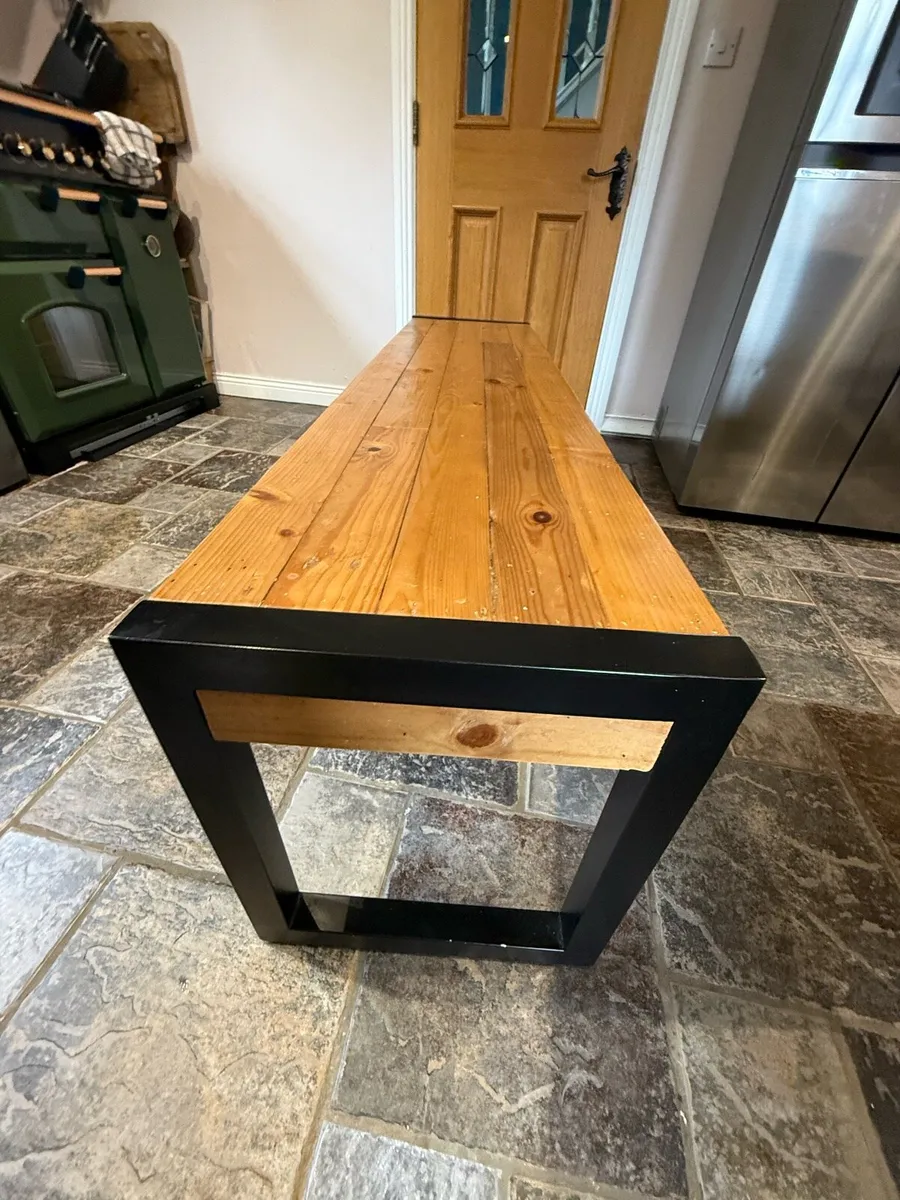 Italian marble dining table/ chairs and bench x2 - Image 4