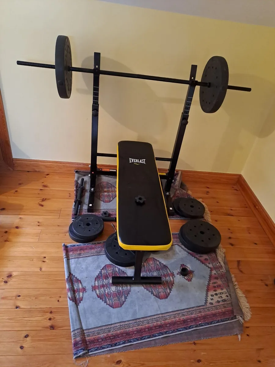 Weight bench & 50 kg weights