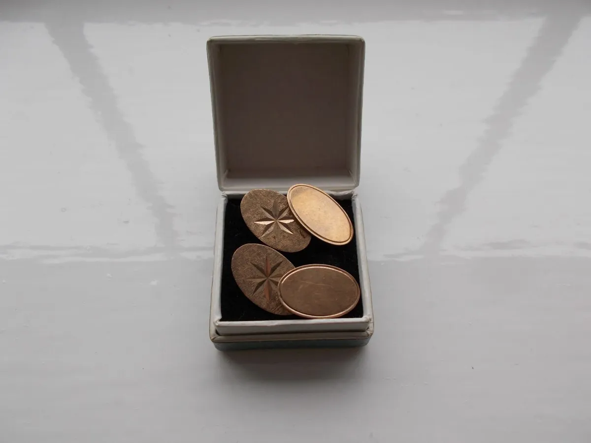 Gold Cuff Links - Image 1