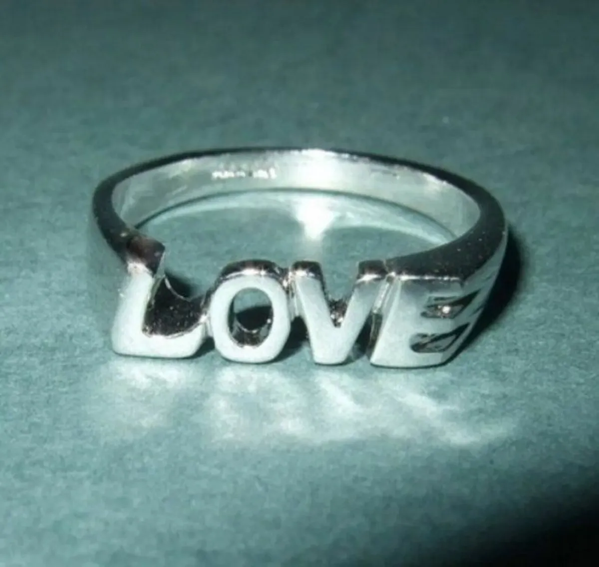 Vintage Hallmarked Silver 'Love' Ring - Image 1