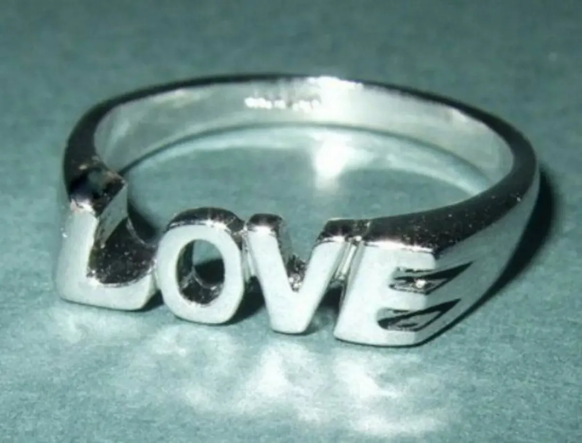 Vintage Hallmarked Silver 'Love' Ring - Image 2