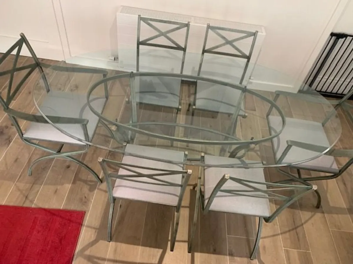 Glass Table and 6 Chairs - Image 2