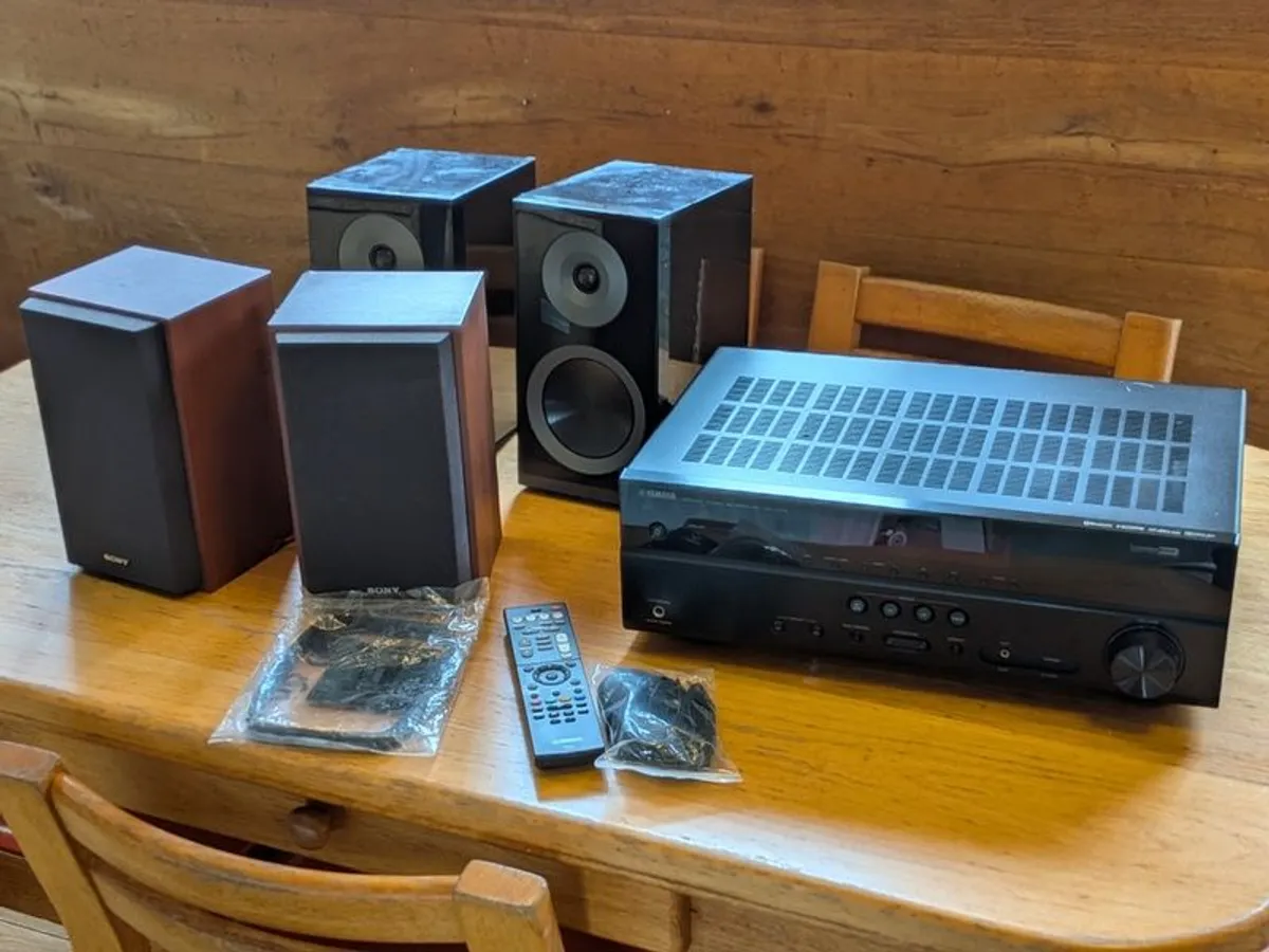 Yamaha RX-V379 4K 5.1-Channel Home Cinema AV Receiver with Front & Rear Surround Speakers - Image 1