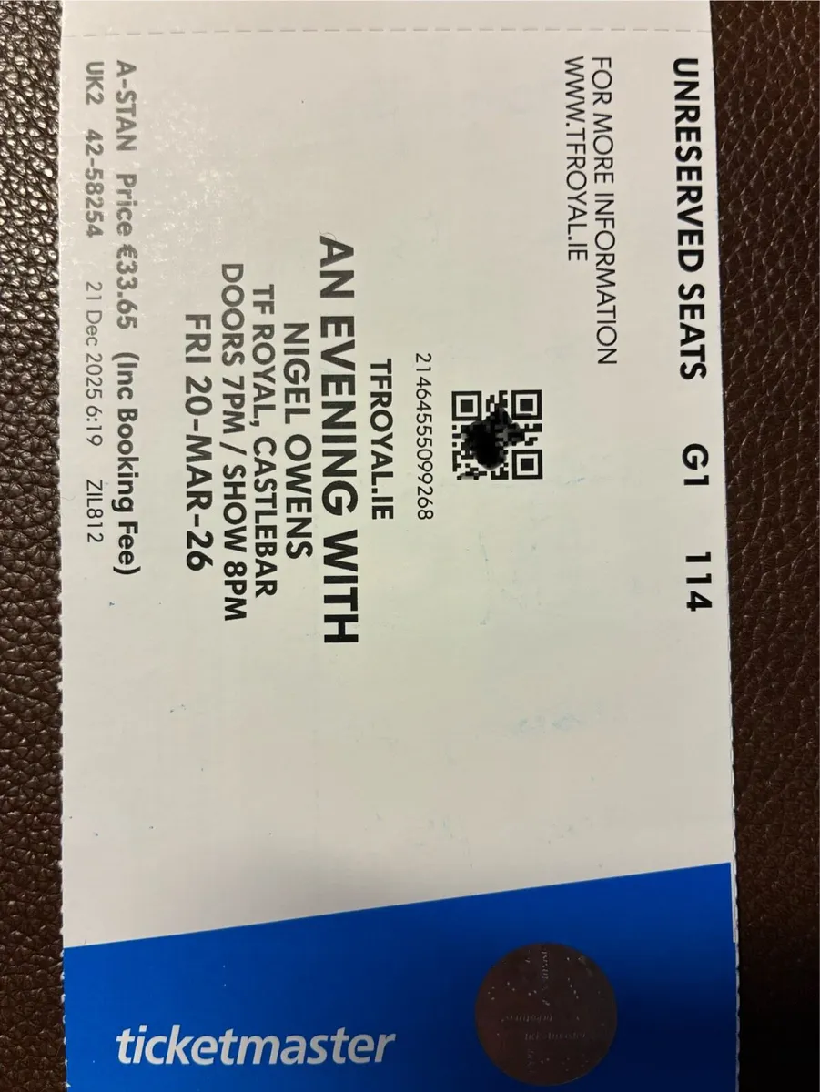 Nigel Owens Tickets x 2 - Image 4