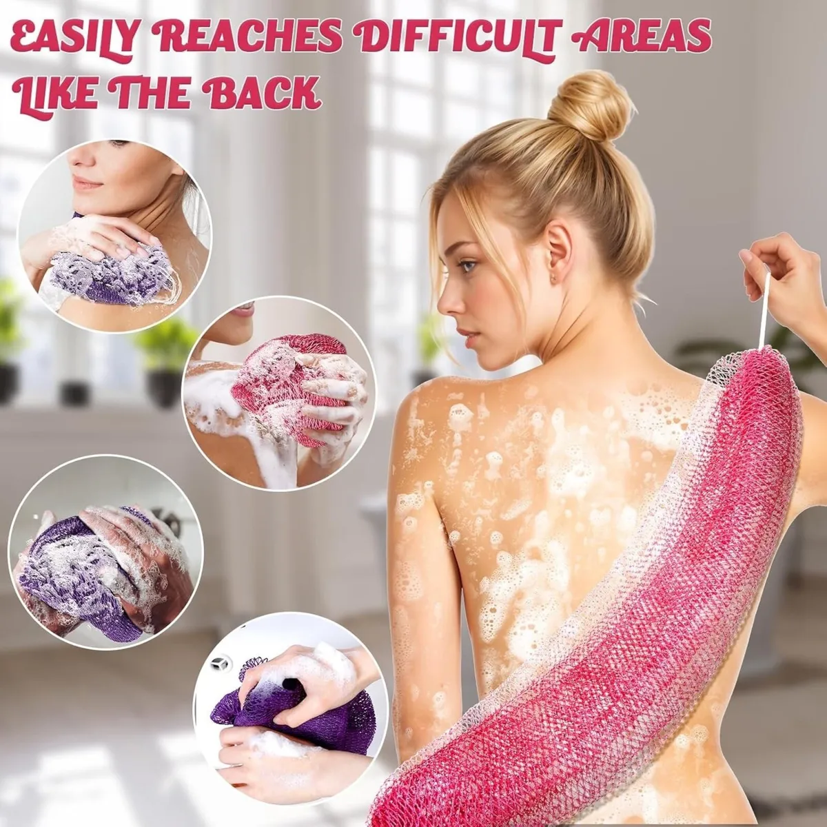 2 x African Net Sponge Exfoliating Body Scrubber - Image 3