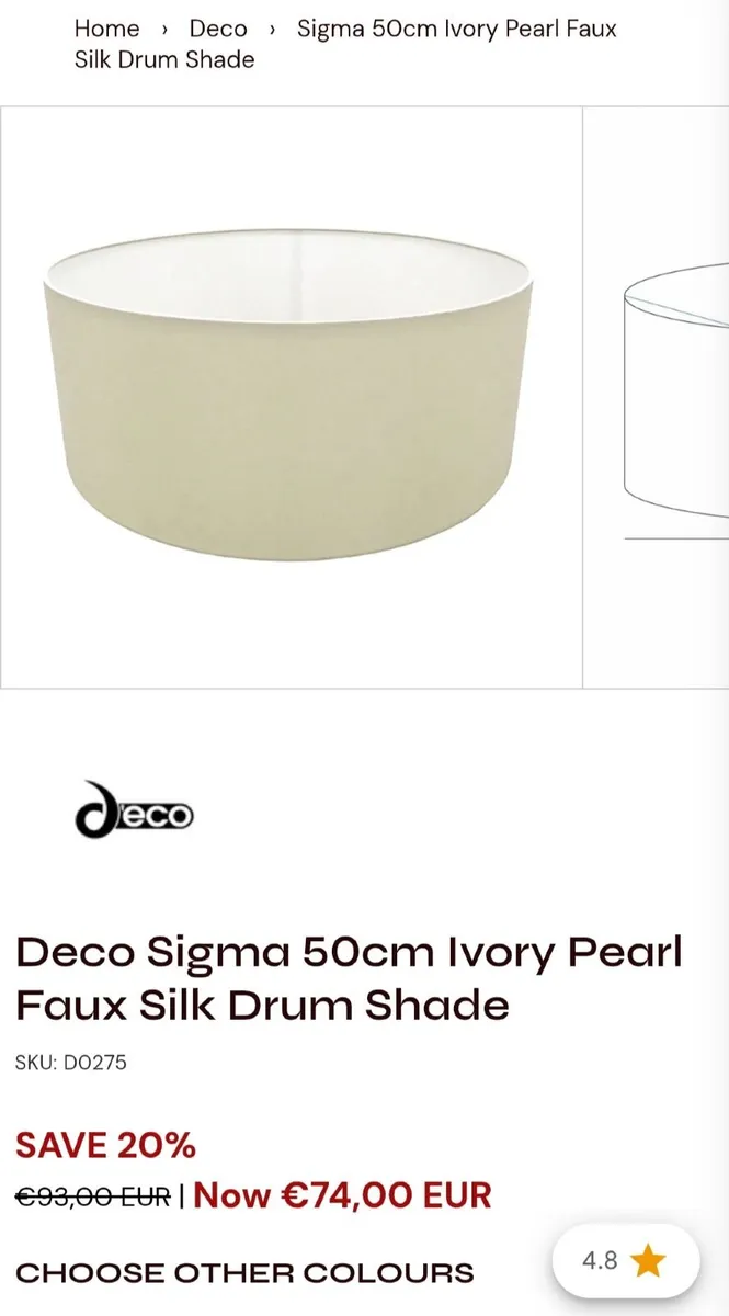 Light Shades 50cm ivory pearl and nude beige - Image 3