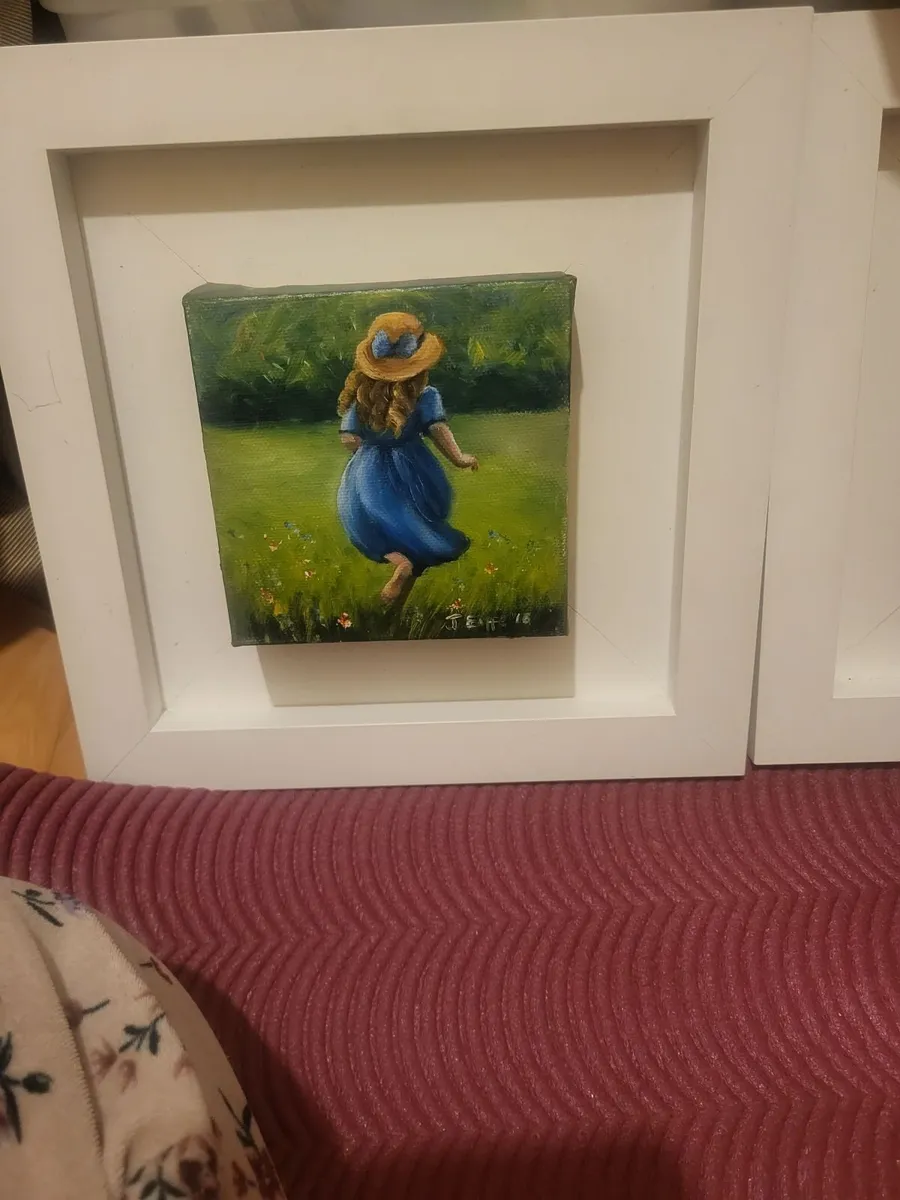 2 small oil paintings on canvas mounted and framed - Image 2