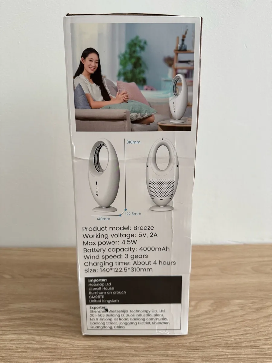 Rechargeable Bladeless Desk Fan - VORTEX AIR GO - Image 2