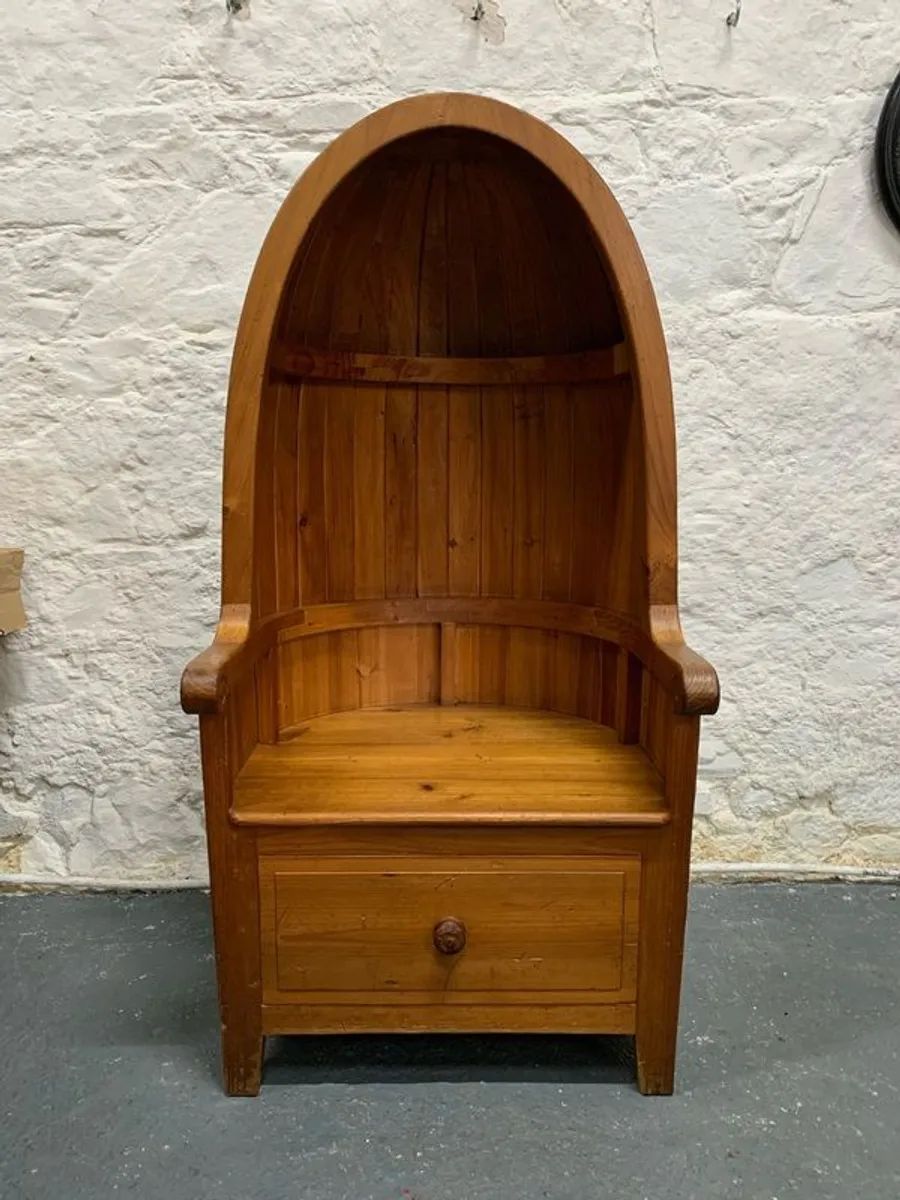 Late Victorian Pine Porters Chair. - Image 2