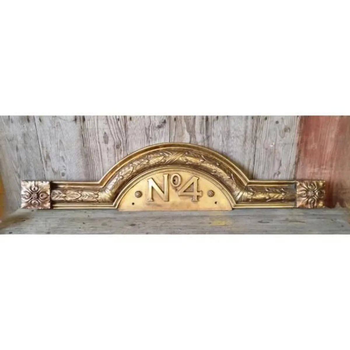 Heavy Brass Door Number Plate No. 4 KAS1070 - Image 1