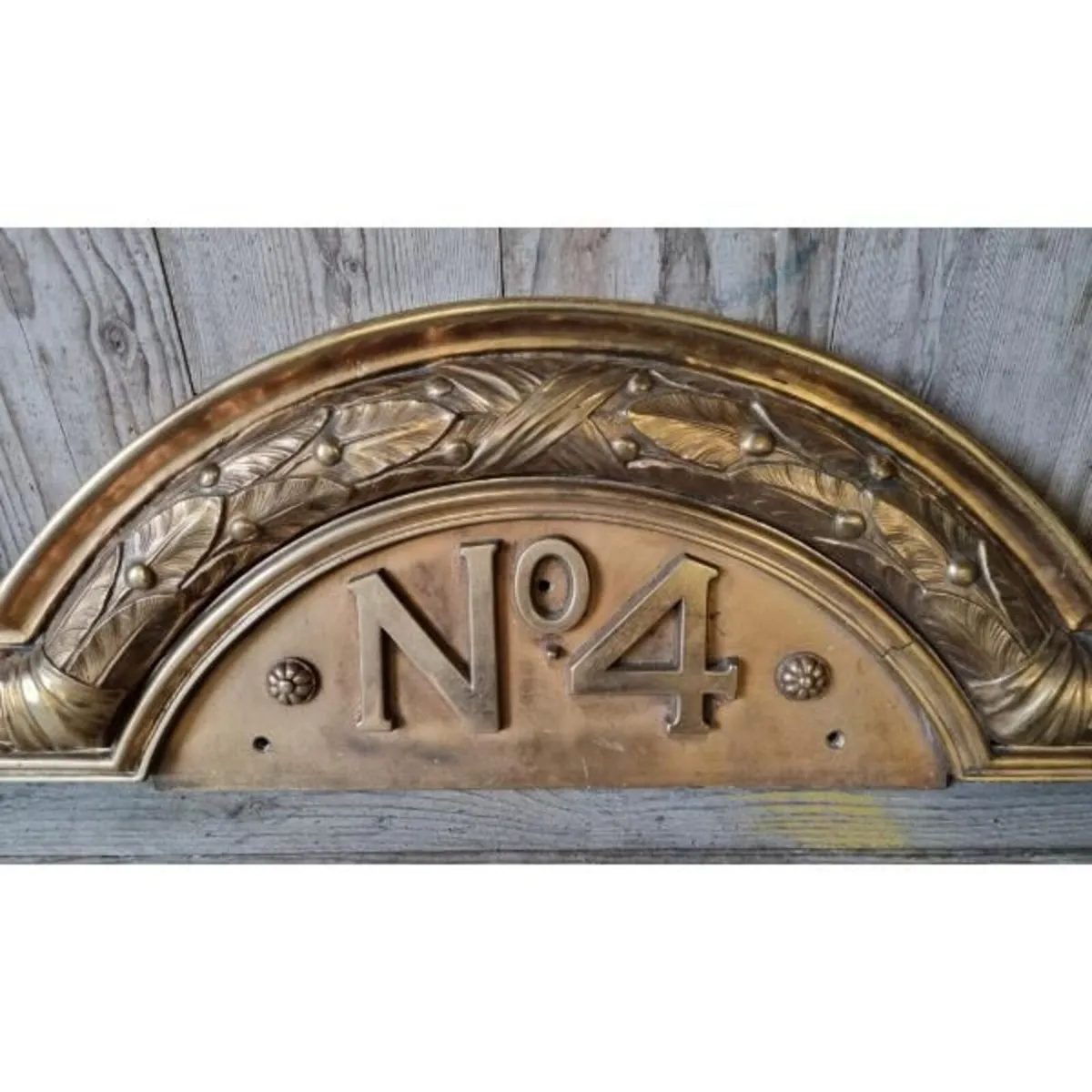 Heavy Brass Door Number Plate No. 4 KAS1070 - Image 2