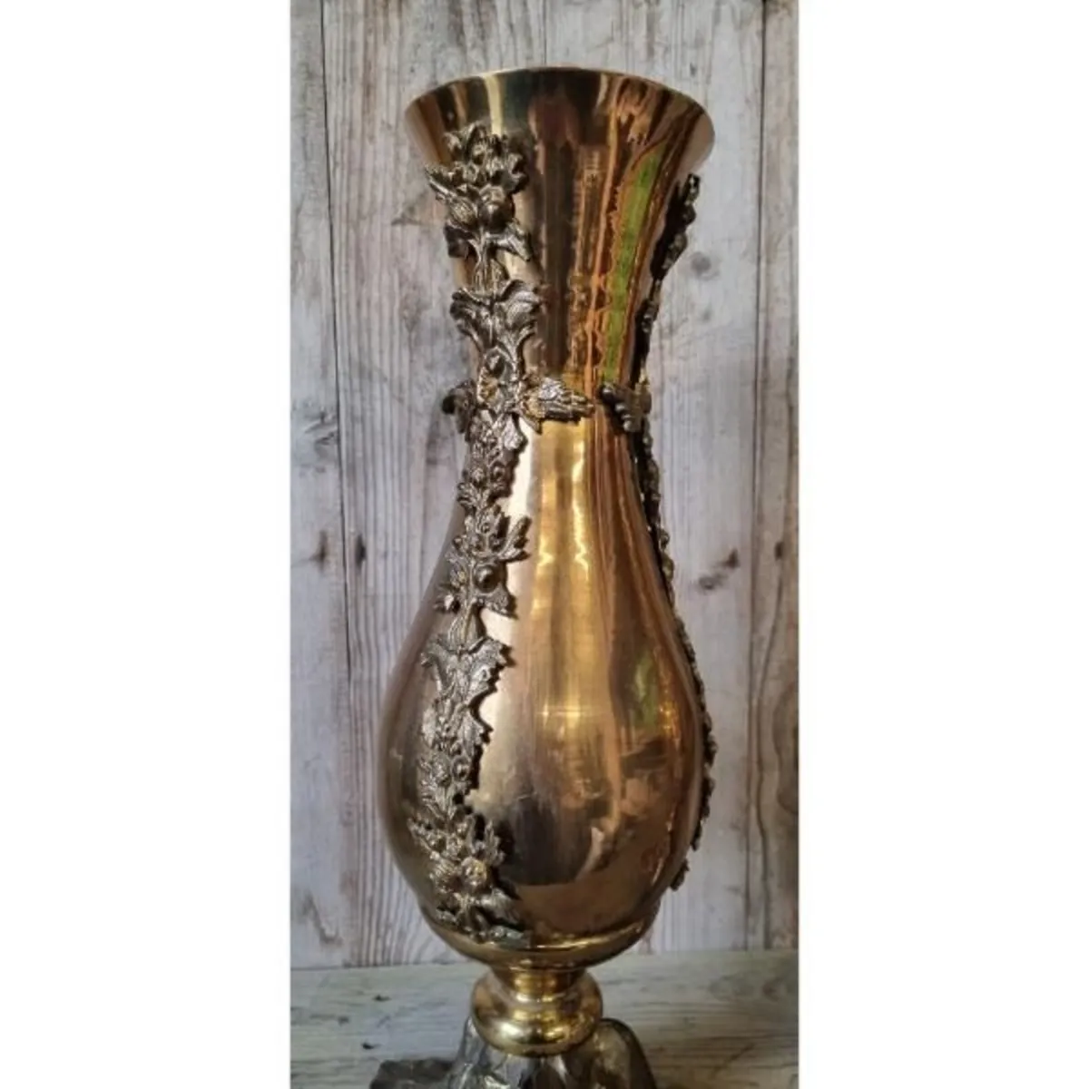 Pair of Heavy Brass Vases KAS1057 - Image 2