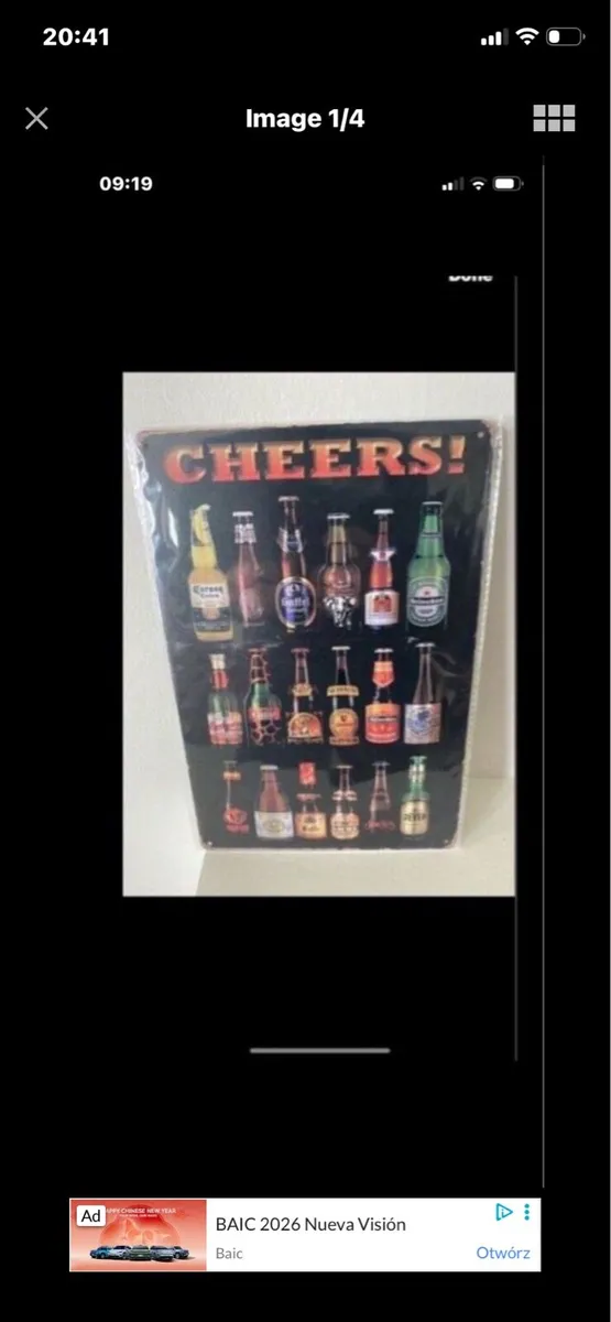 Bar Beers Metal Sign - Image 1