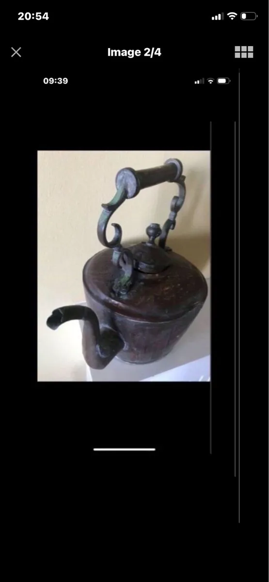 Large Antique Brass & Copper Kettle - Image 2