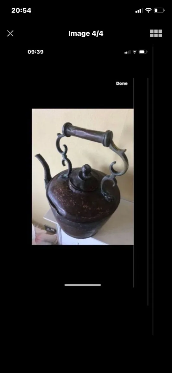 Large Antique Brass & Copper Kettle - Image 4