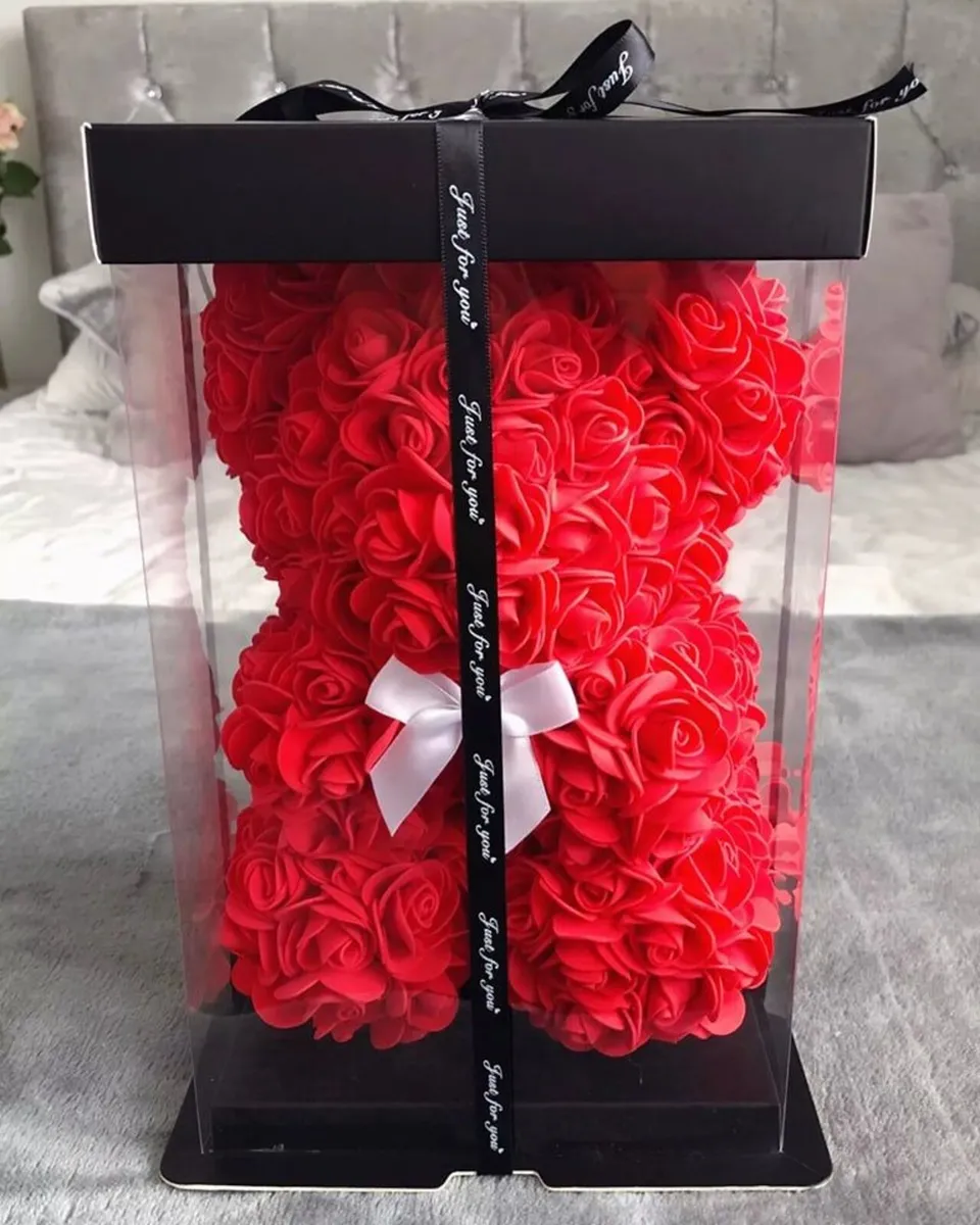 Rose bear 25 cm free packaging - Image 1