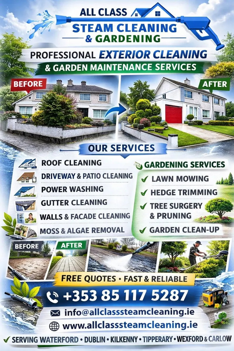 All class steam cleaning& gardening - Image 1