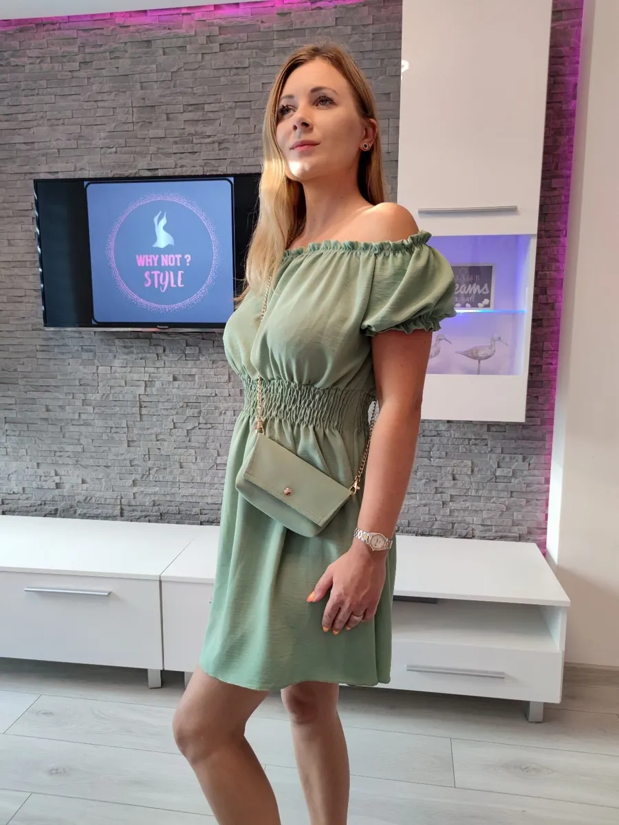 short spanish dress for women khaki/brown,pink - Image 2