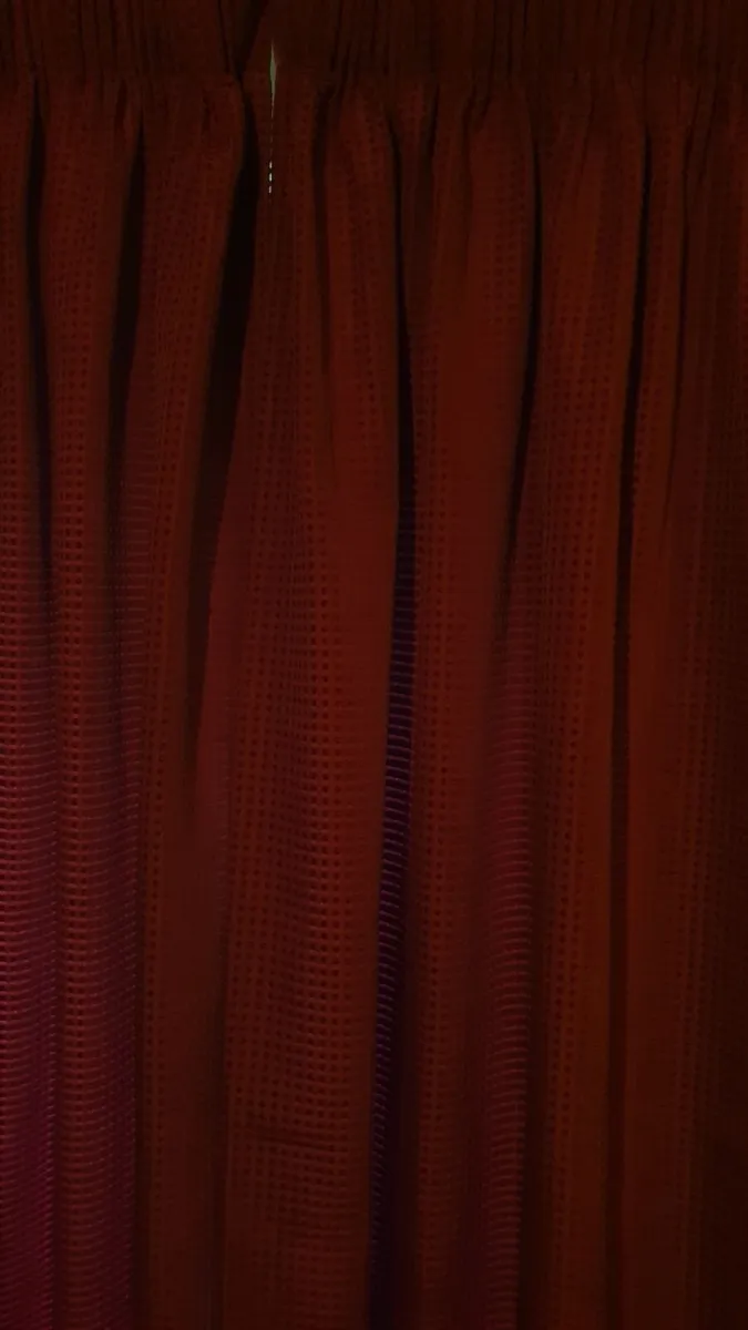 3 Red Fully Lined Curtains  Excellent Condition - Image 1