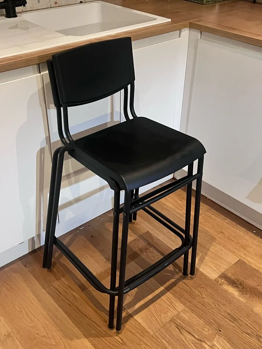 IKEA STIG black kitchen bar stools x 2 - Image 2
