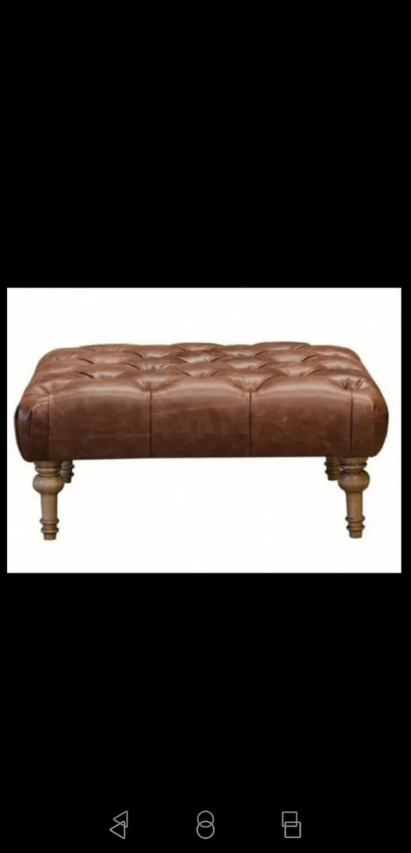 Brand New Alexander & James Brown  Leather Footsto