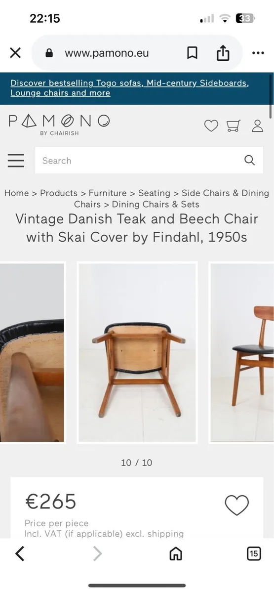 Set of 4  dinning chairs-Mid-cuentury - 195€ for 4 - Image 2