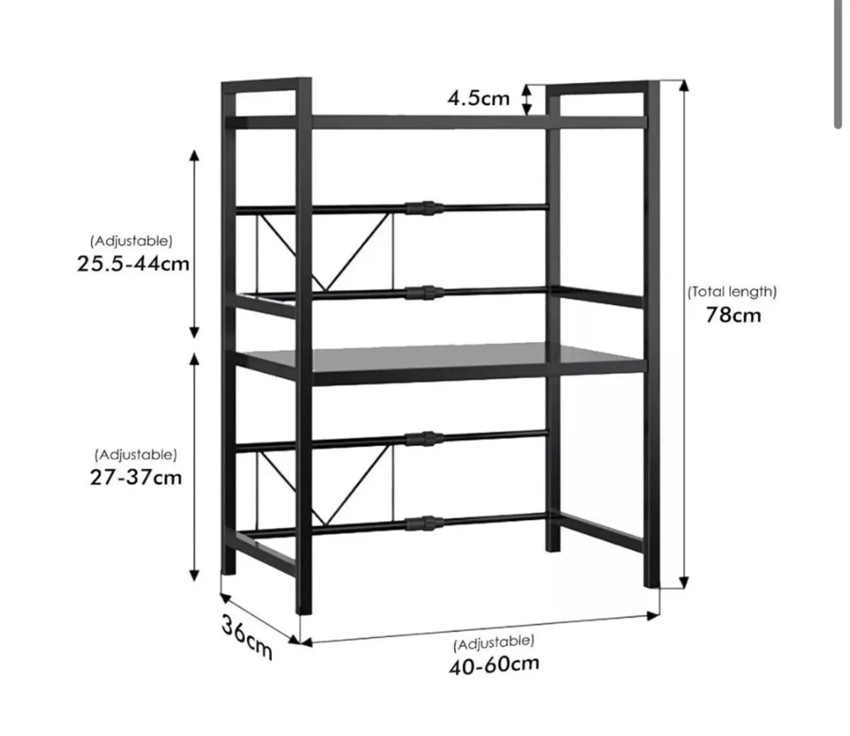 NEW 3 Tier Adjustable Microwave Rack - Image 3