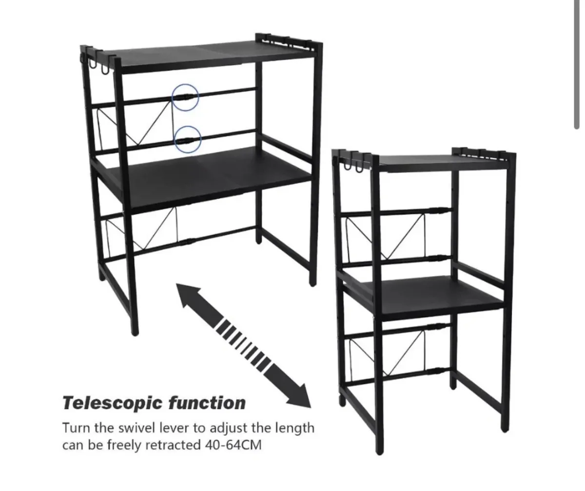 NEW 3 Tier Adjustable Microwave Rack - Image 4