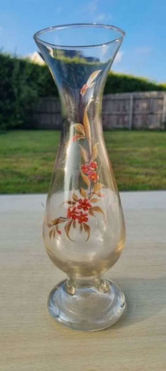 Hand-painted glass vase - Image 1