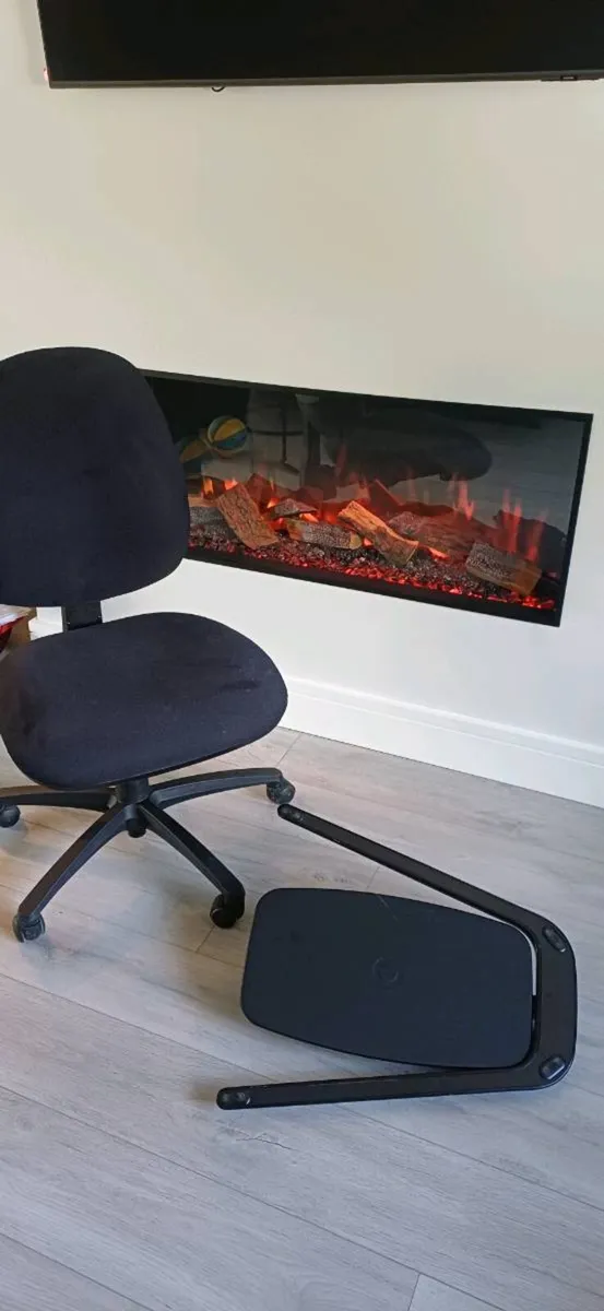 Black Office Chair and Foldable Desk - Image 2
