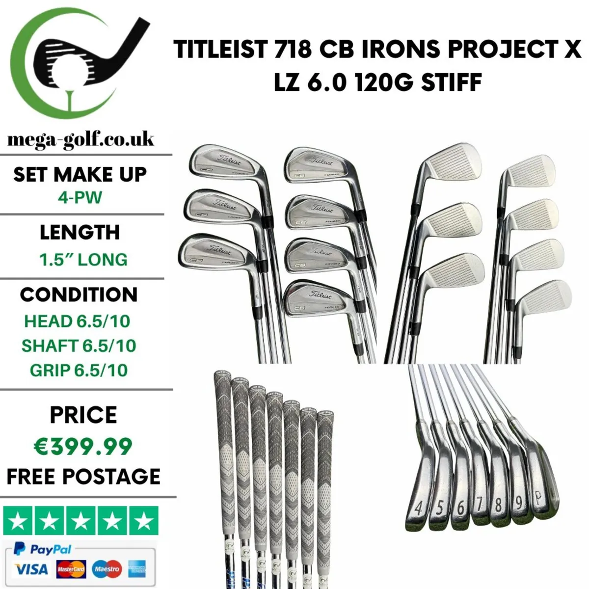 Titleist 718 CB Irons / 4-Pw / Stiff - Image 1