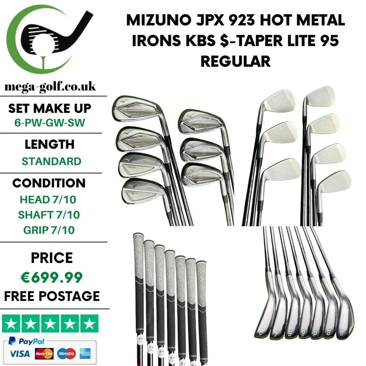 Mizuno Jpx 923 Hot Metal Irons / 6-Pw-Gw-Sw - Image 1
