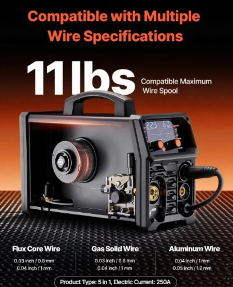 Pro MIG Welder, 250Amp Pluse Mig Welding Machine, - Image 4