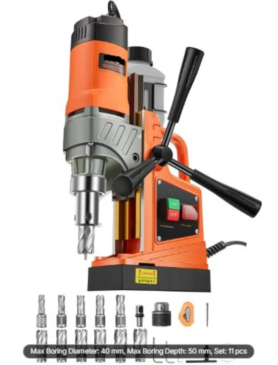 Magnetic Drill, 1450W Motor 1.6 in Boring Diameter - Image 1