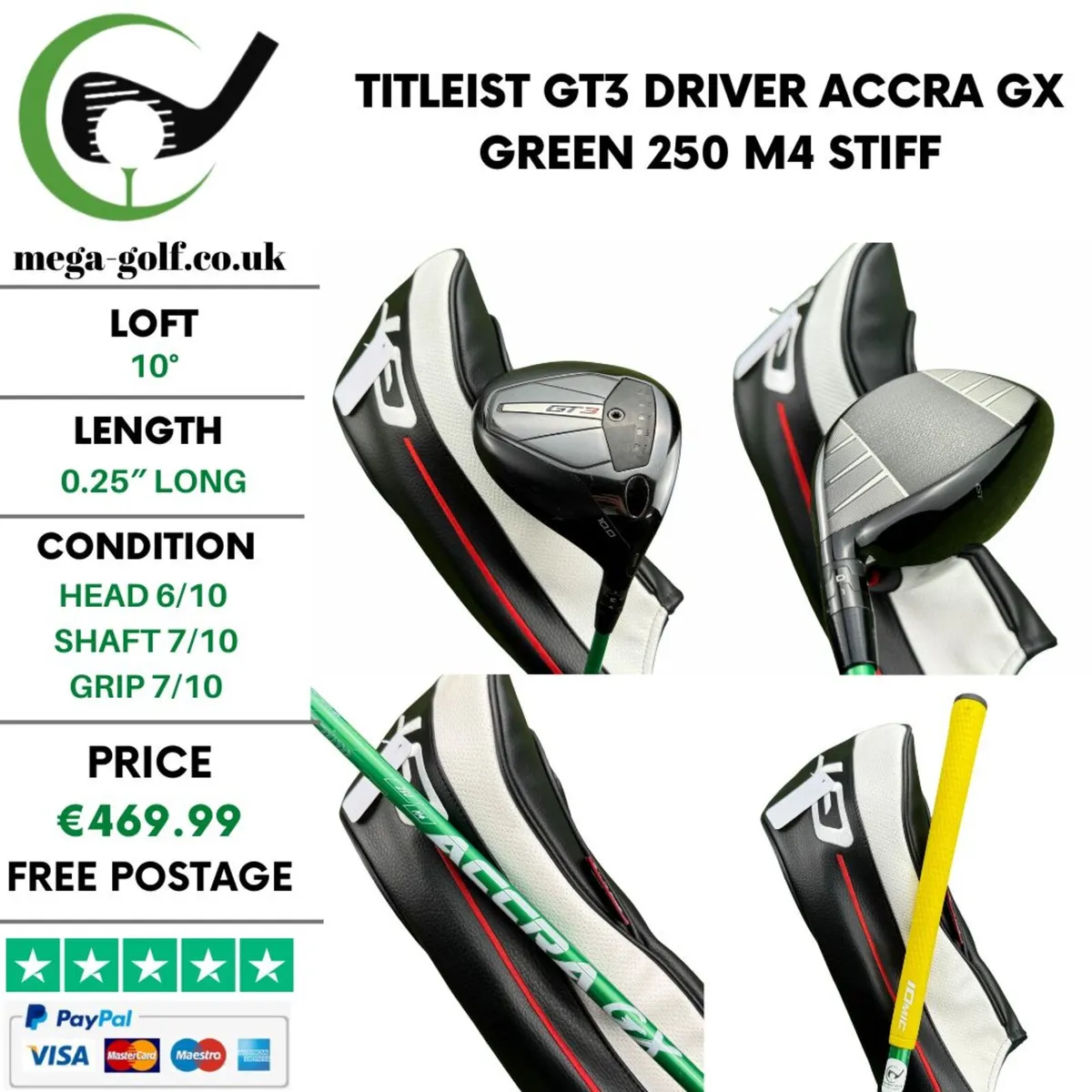Titleist GT3 Driver / 10° / Stiff - Image 1
