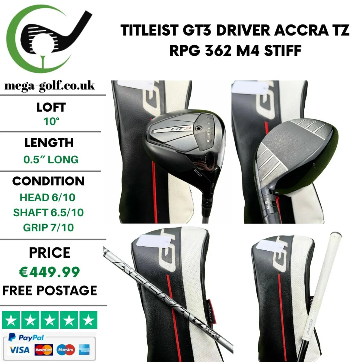 Titleist GT3 Driver / 10° / Stiff - Image 1