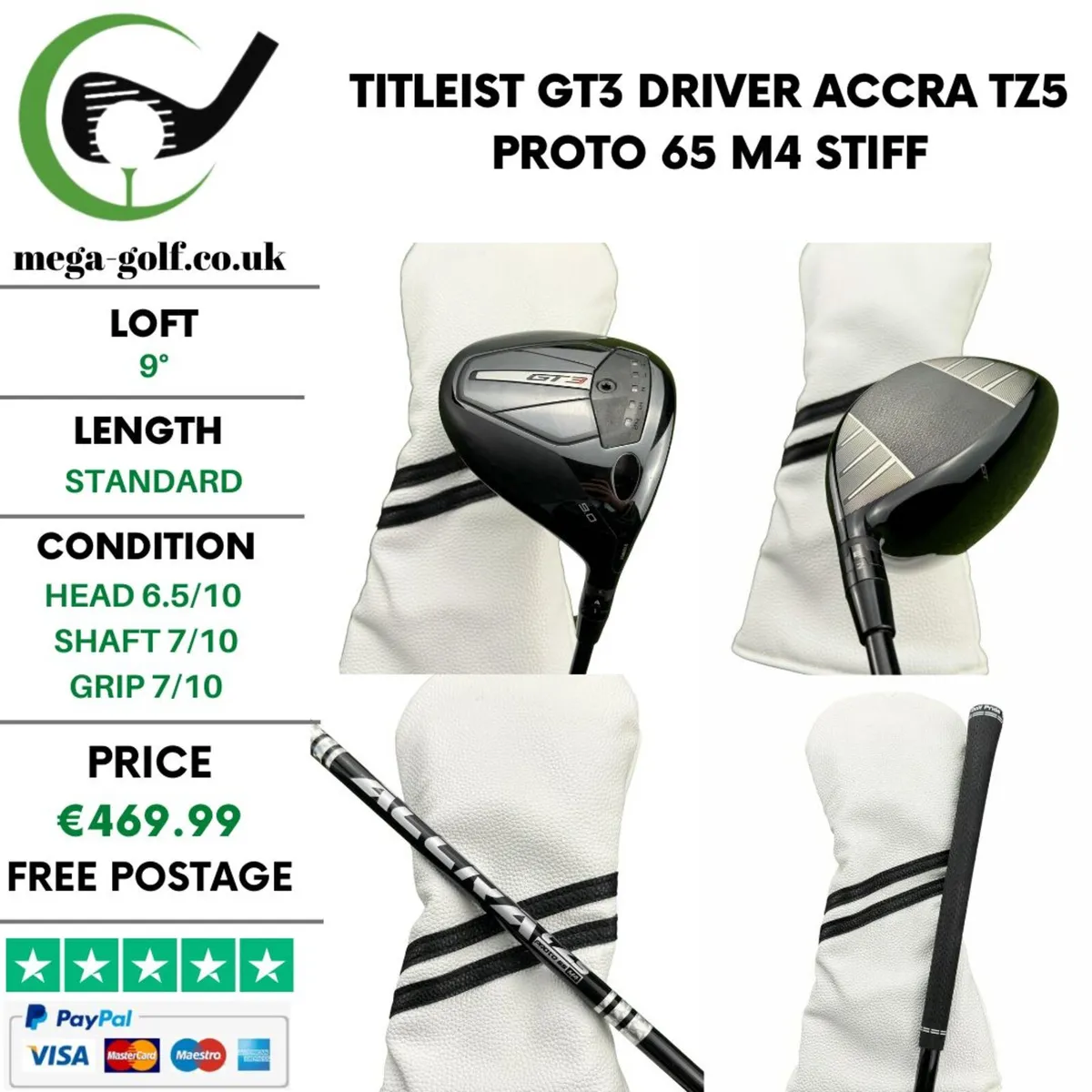 Titleist GT3 Driver / 9° / Stiff - Image 1