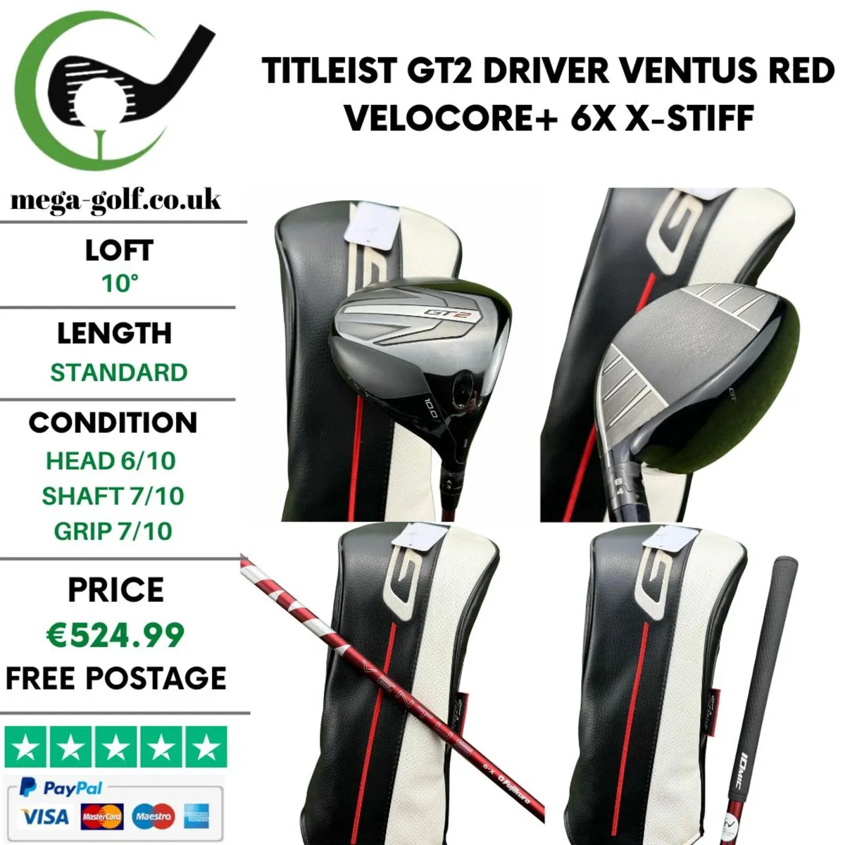 Titleist GT2 Driver / 10° / X-Stiff - Image 1