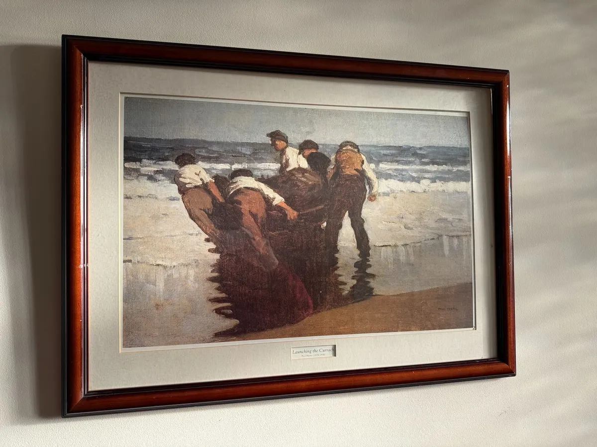 Framed Paul Henry Launching the Currach - Image 1