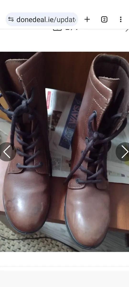 New brown lace up boots UK 6 - Image 1