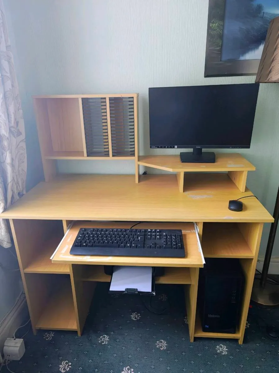 Computer Desk with Shelving Units - Image 4